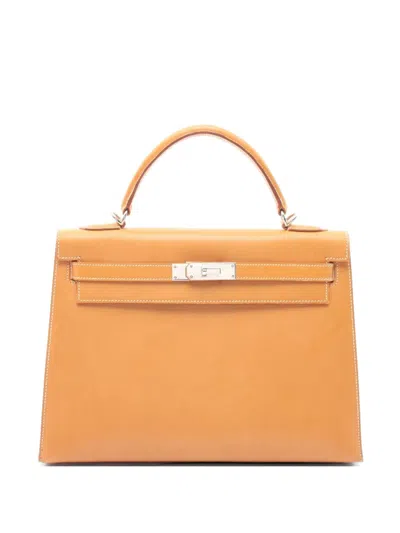 Pre-owned Hermes 2005 32 Kelly Tote Bag In Brown