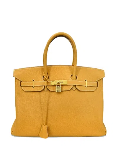 Pre-owned Hermes 2005 Birkin 35 Handbag In Yellow