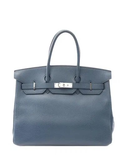 Pre-owned Hermes 2005 Birkin 35 Handbag In Blue