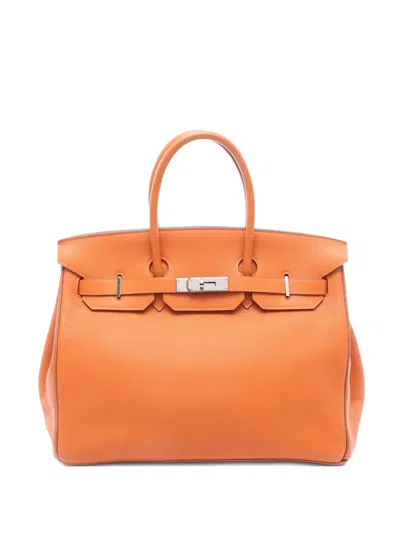 Pre-owned Hermes 2005 Birkin 35 Handbag In Orange