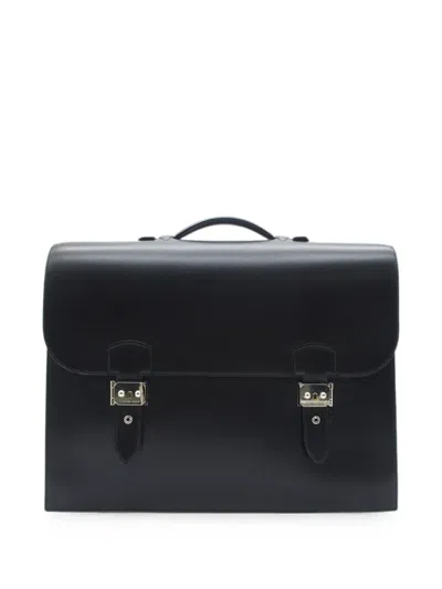 Pre-owned Hermes 2005 Box Calf Sac A Depeches 41 Business Bag In Black
