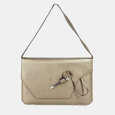 Pre-owned Hermes 2005 Envelope Shoulder Handbag Bag Accessory Pouch Chevre Gold