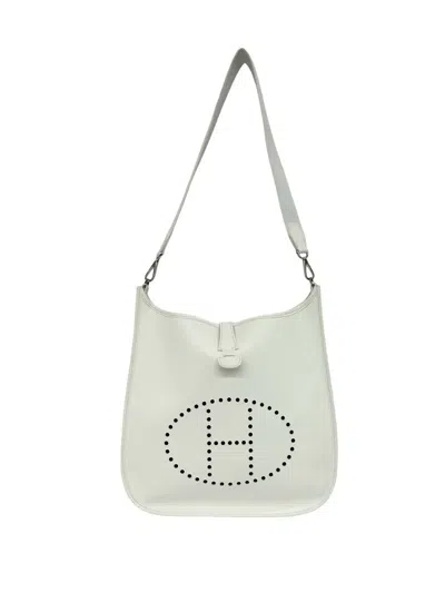 Pre-owned Hermes 2005 Epsom Evelyne I Gm Crossbody Bag In White