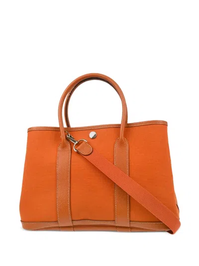 Pre-owned Hermes 2005 Garden Party 30 Tpm Tote Bag In Orange