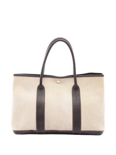 Pre-owned Hermes 2005 Garden Party Pm Tote Bag In Neutral