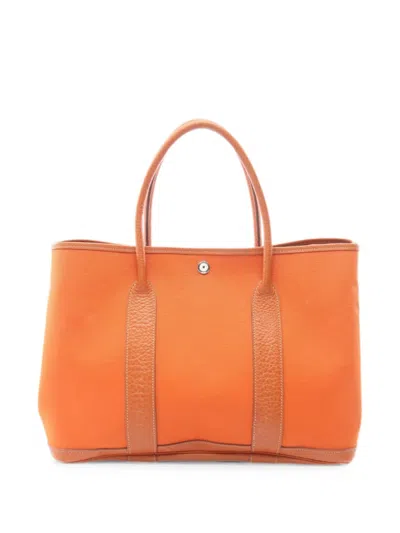 Pre-owned Hermes 2005 Garden Party Pm Tote Bag In Orange