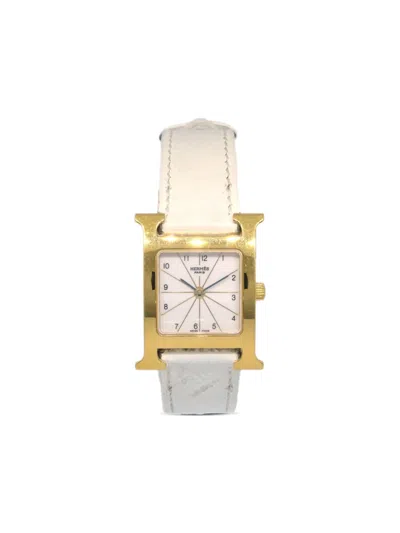 Pre-owned Hermes 2005 Heure H 21mm In White