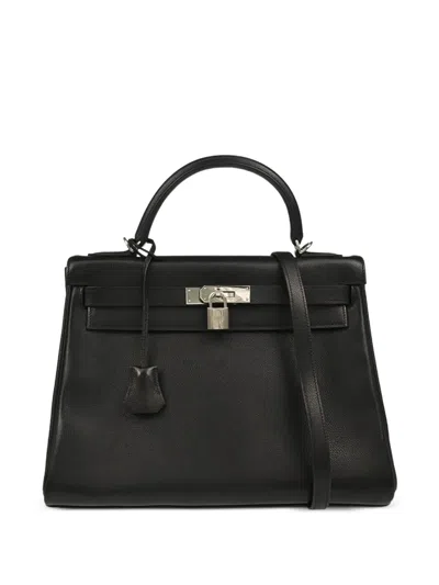 Pre-owned Hermes 2005 Kelly 32 Handbag In Black