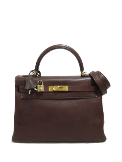 Pre-owned Hermes 2005 Kelly 32 Two-way Bag In Brown