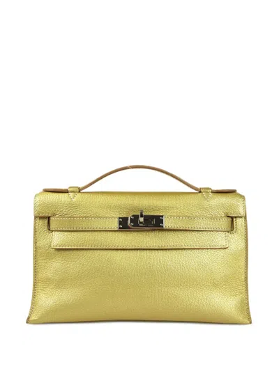 Pre-owned Hermes 2005  Kelly Cut Clutch In Gold