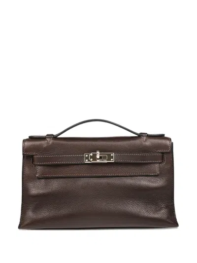 Pre-owned Hermes 2005 Kelly Pochette Tote Bag In Brown