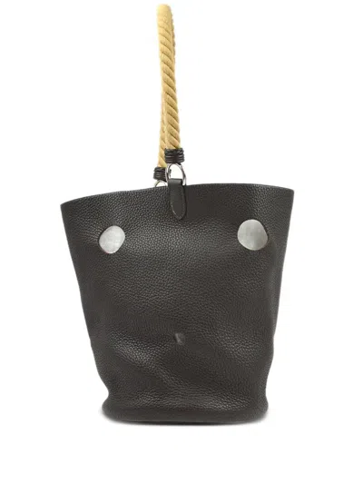 Pre-owned Hermes 2005 Mangeoire Mm Handbag In Brown