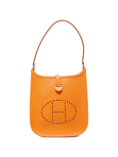 Pre-owned Hermes 2005 Mini Evelyn Handbag In Orange