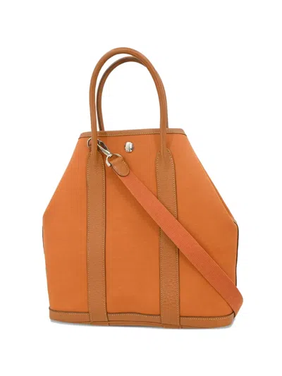 Pre-owned Hermes 2005 Officier Tote Bag In Orange