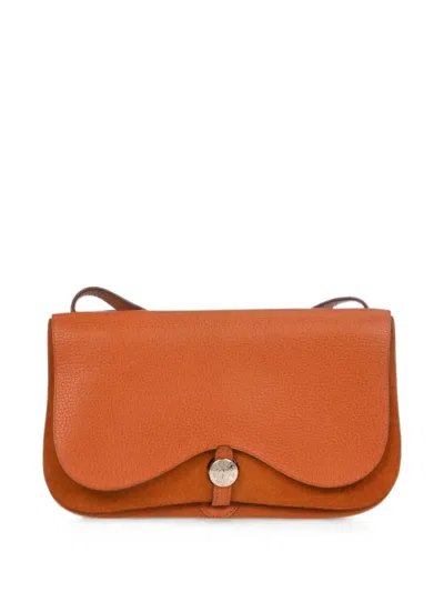 Pre-owned Hermes 2005 Pm Colorado Vache Liege Shoulder Bag In Orange