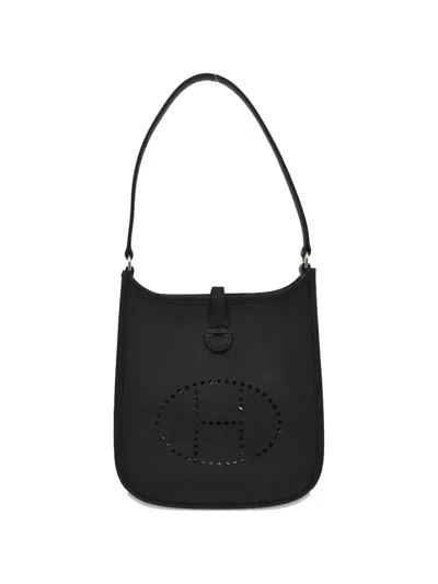 Pre-owned Hermes 2005 Pm Evelyne Shoulder Bag In Black