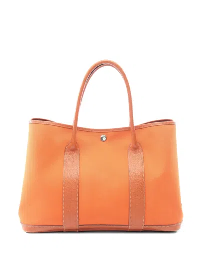 Pre-owned Hermes 2005 Pm Garden Party Tote Bag In Orange
