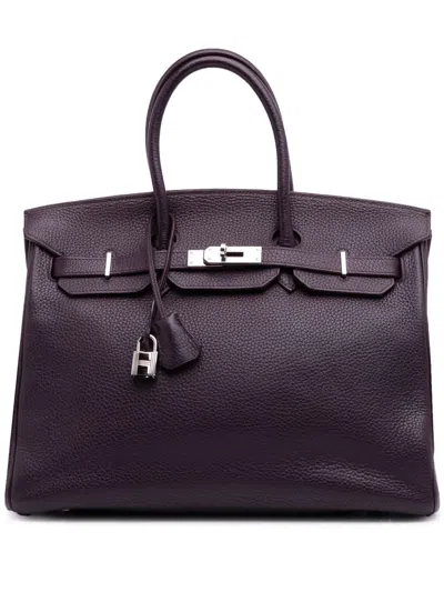 Pre-owned Hermes 2005 Togo Birkin Retourne 35 Handbag In Purple