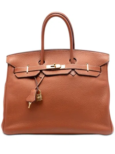 Pre-owned Hermes 2005 Togo Birkin Retourne 35 Handbag In Brown