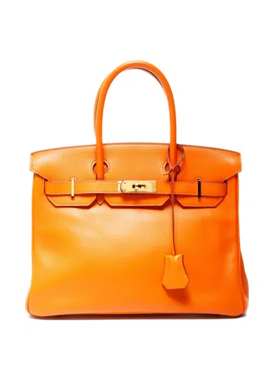 Pre-owned Hermes 2006 30 Birkin Leather Tote Bag In Orange