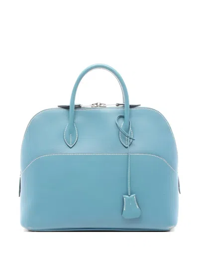 Pre-owned Hermes 2006 30 Bolide 1923 Handbag In Blue