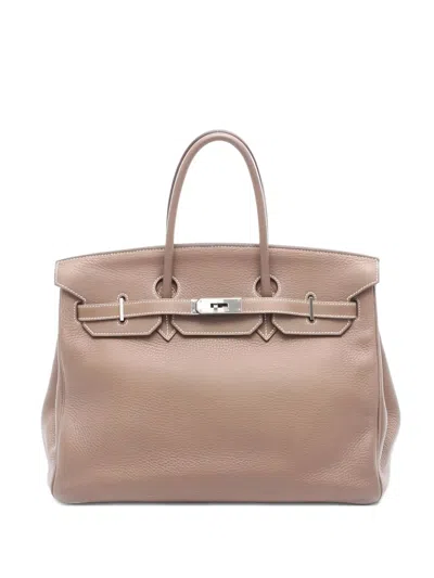 Pre-owned Hermes 2006 Birkin 35 Clemence Leather Tote Bag In Brown