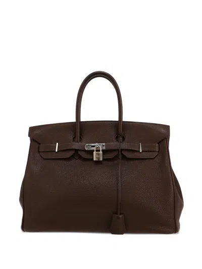 Pre-owned Hermes 2006 Birkin 35 Flap-fastening Tote Bag In Brown