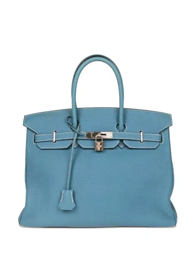 Pre-owned Hermes 2006 Birkin 35 Handbag In Blue