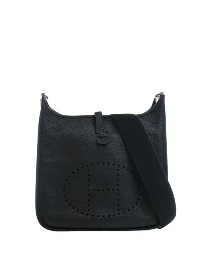 Pre-owned Hermes 2006 Clemence Evelyne 29 Crossbody Bag In Black