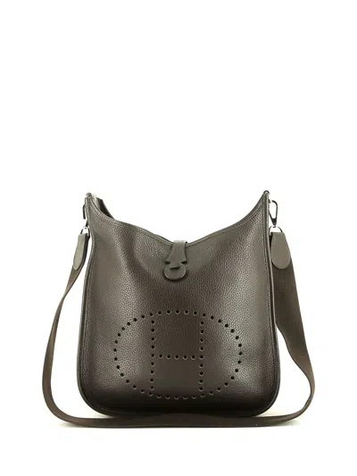 Pre-owned Hermes 2006  Evelyne Shoulder Bag In Brown