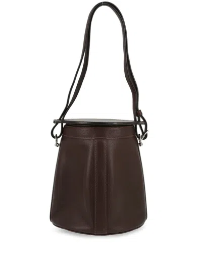 Pre-owned Hermes 2006 Farming Handbag In Brown