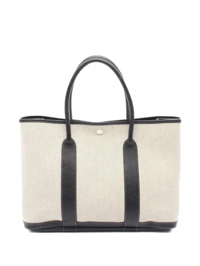 Pre-owned Hermes 2006 Garden Party Pm Tote Bag In Neutral