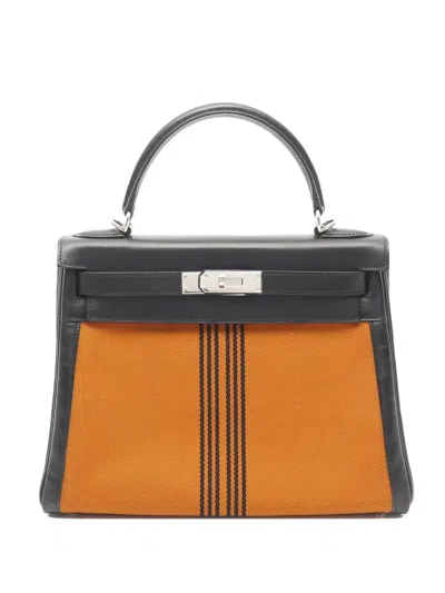 Pre-owned Hermes 2006 Kelly 28 Tote Bag In Orange