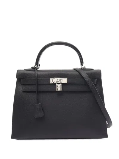 Pre-owned Hermes 2006 Kelly 32 Two-way Handbag In Black