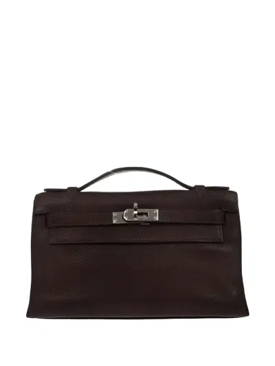 Pre-owned Hermes 2006 Kelly Pochette Tote Bag In Brown