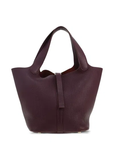 Pre-owned Hermes 2006 Picotin Tote Bag In Purple