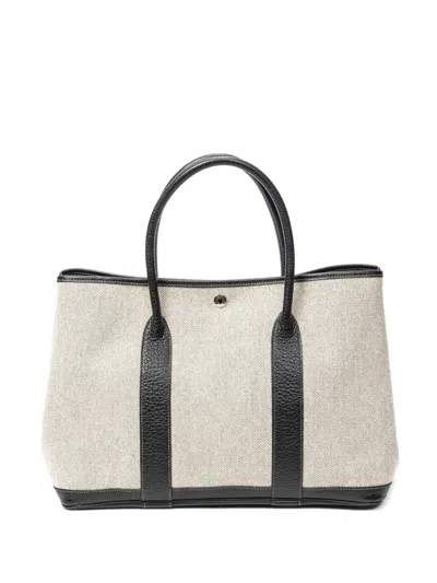 Pre-owned Hermes 2006 Pm Garden Party Tote Bag In Gray