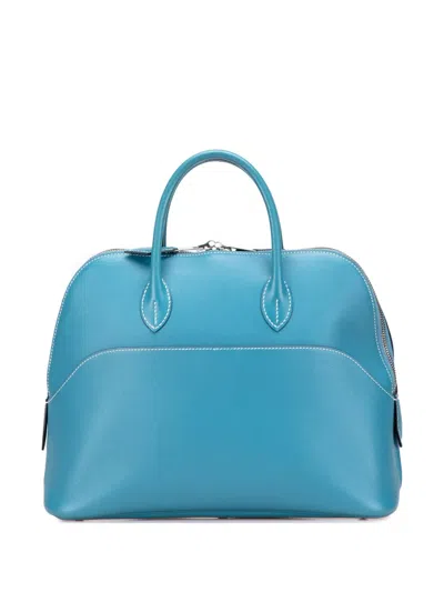 Pre-owned Hermes 2006 Swift Bolide 1923 30 Handbag In Blue