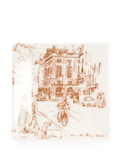 Pre-owned Hermes 2006 The Air Of Paris Porcelain Organiser In White