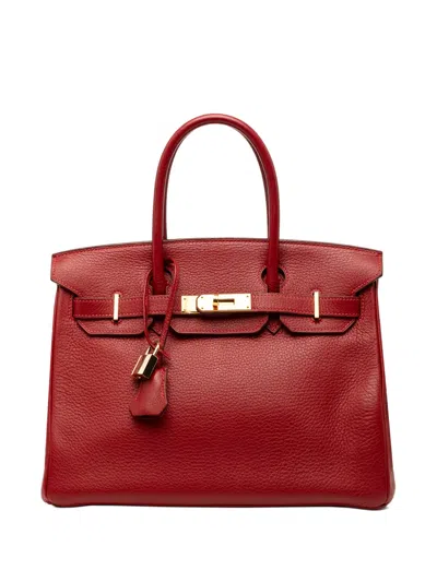Pre-owned Hermes 2006 Togo Birkin Retourne 30 Handbag In Red