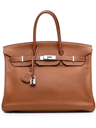Pre-owned Hermes 2006 Togo Birkin Retourne 35 Handbag In Brown