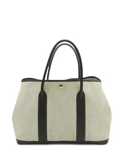 Pre-owned Hermes 2006 Toile And Buffle Skipper Garden Party 36 Tote Bag In Brown