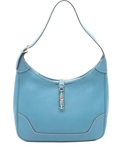 Pre-owned Hermes 2006 Trim 31 Shoulder Bag In Blue