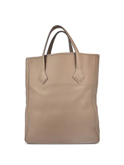 Pre-owned Hermes 2006 Victoria Cabas Tote Bag In Brown