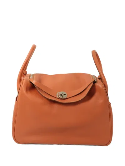 Pre-owned Hermes 2007 30 Lindy Shoulder Bag In Orange