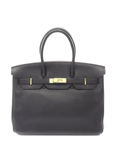 Pre-owned Hermes 2007 Birkin 35 Togo Tote Bag In Black