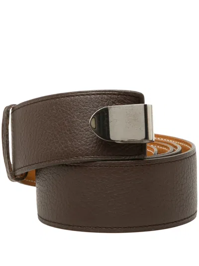 Pre-owned Hermes 2007 Clemence Belt In Brown