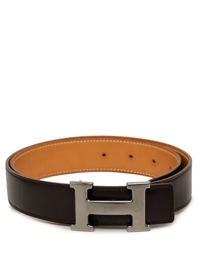 Pre-owned Hermes 2007 Constance Reversible Belt In Brown