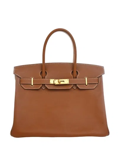 Pre-owned Hermes 2007 Epsom Birkin Retourne 30 Handbag In Brown