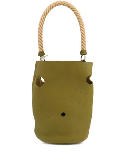 Pre-owned Hermes 2007 Mangeoire Bucket Bag In Green